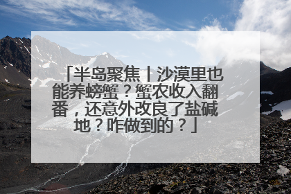 半岛聚焦丨沙漠里也能养螃蟹？蟹农收入翻番，还意外改良了盐碱地？咋做到的？