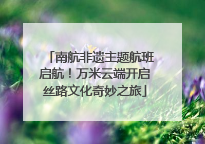 南航非遗主题航班启航！万米云端开启丝路文化奇妙之旅