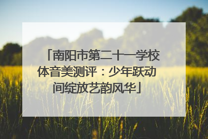 南阳市第二十一学校体音美测评：少年跃动间绽放艺韵风华