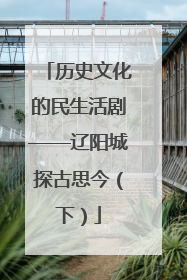 历史文化的民生活剧——辽阳城探古思今（下）