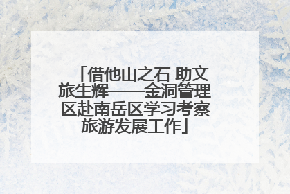 借他山之石 助文旅生辉——金洞管理区赴南岳区学习考察旅游发展工作