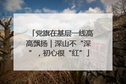 党旗在基层一线高高飘扬｜深山不“深”，初心很“红”