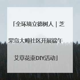 全环境立德树人｜芝罘岛大疃社区开展端午艾草花束DIY活动