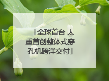 全球首台 太重首创整体式穿孔机跨洋交付