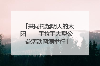 共同托起明天的太阳——手拉手大型公益活动圆满举行