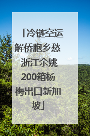 冷链空运解侨胞乡愁 浙江余姚200箱杨梅出口新加坡