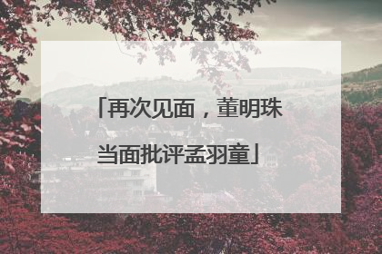 再次见面，董明珠当面批评孟羽童