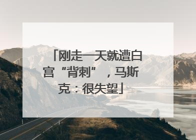 刚走一天就遭白宫“背刺”，马斯克：很失望