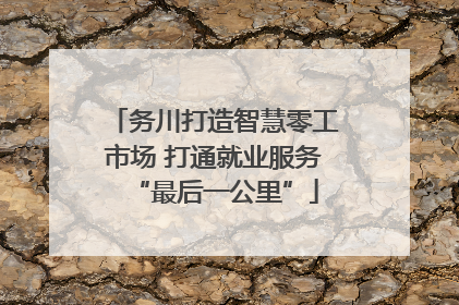 务川打造智慧零工市场 打通就业服务“最后一公里”