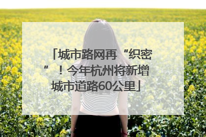 城市路网再“织密”！今年杭州将新增城市道路60公里