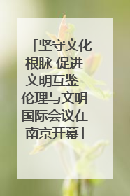 坚守文化根脉 促进文明互鉴 伦理与文明国际会议在南京开幕