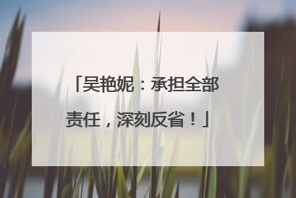 吴艳妮：承担全部责任，深刻反省！