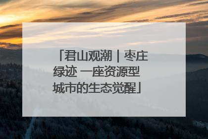 君山观潮｜枣庄绿迹 一座资源型城市的生态觉醒