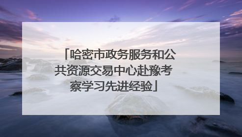 哈密市政务服务和公共资源交易中心赴豫考察学习先进经验