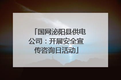 国网泌阳县供电公司：开展安全宣传咨询日活动
