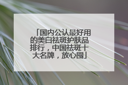 国内公认最好用的美白祛斑护肤品排行，中国祛斑十大名牌，放心囤