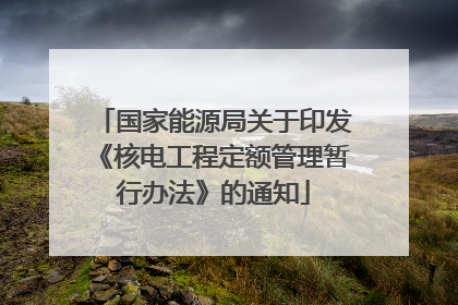 国家能源局关于印发《核电工程定额管理暂行办法》的通知
