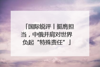 国际锐评丨挺膺担当，中俄并肩对世界负起“特殊责任”
