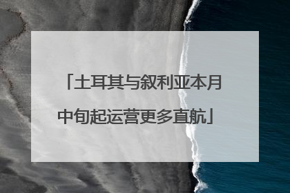 土耳其与叙利亚本月中旬起运营更多直航