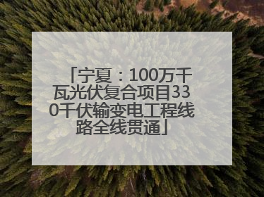 宁夏：100万千瓦光伏复合项目330千伏输变电工程线路全线贯通
