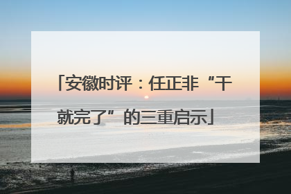 安徽时评：任正非“干就完了”的三重启示