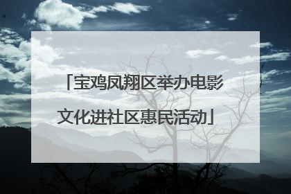 宝鸡凤翔区举办电影文化进社区惠民活动