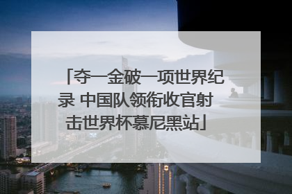 夺一金破一项世界纪录 中国队领衔收官射击世界杯慕尼黑站
