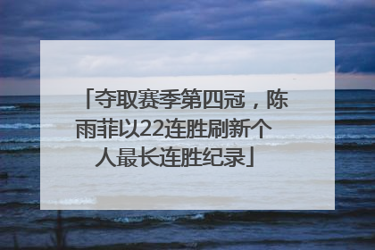 夺取赛季第四冠，陈雨菲以22连胜刷新个人最长连胜纪录
