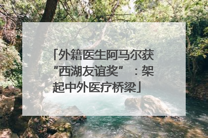 外籍医生阿马尔获“西湖友谊奖”：架起中外医疗桥梁
