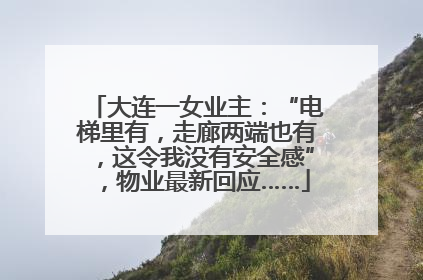 大连一女业主：“电梯里有，走廊两端也有，这令我没有安全感”，物业最新回应……