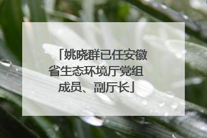 姚晓群已任安徽省生态环境厅党组成员、副厅长