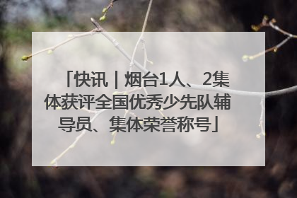 快讯｜烟台1人、2集体获评全国优秀少先队辅导员、集体荣誉称号