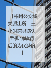 彬州公安城关派出所：三小时速寻遗失手机 锦旗背后的为民速度