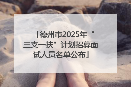 德州市2025年“三支一扶”计划招募面试人员名单公布