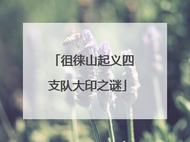 徂徕山起义四支队大印之谜