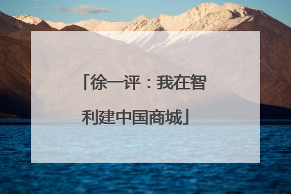 徐一评：我在智利建中国商城