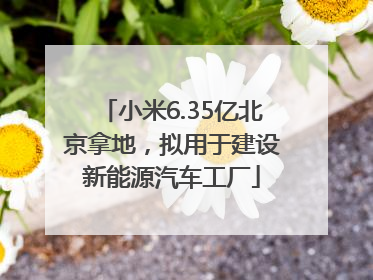 小米6.35亿北京拿地，拟用于建设新能源汽车工厂