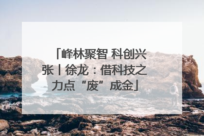 峰林聚智 科创兴张丨徐龙：借科技之力点“废”成金