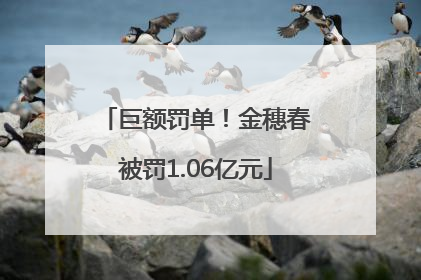 巨额罚单！金穗春被罚1.06亿元