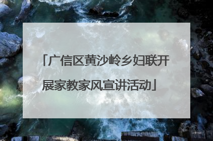 广信区黄沙岭乡妇联开展家教家风宣讲活动