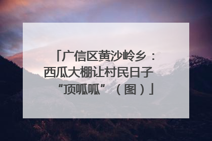 广信区黄沙岭乡：西瓜大棚让村民日子“顶呱呱”（图）