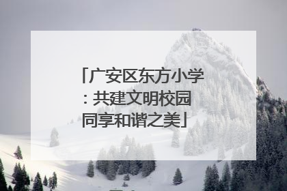 广安区东方小学：共建文明校园 同享和谐之美
