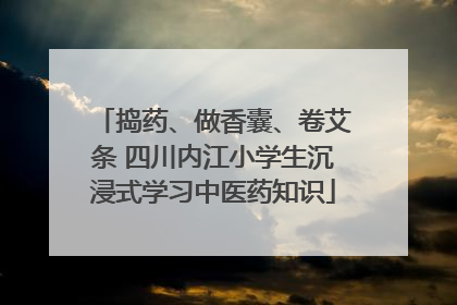 捣药、做香囊、卷艾条 四川内江小学生沉浸式学习中医药知识
