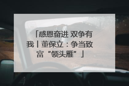 感恩奋进 双争有我丨董保立：争当致富“领头雁”