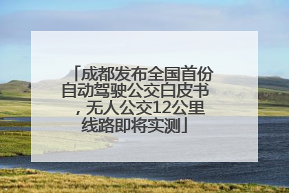 成都发布全国首份自动驾驶公交白皮书，无人公交12公里线路即将实测