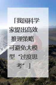 我国科学家提出高效推理策略 可避免大模型“过度思考”