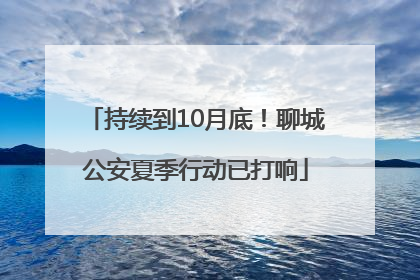 持续到10月底！聊城公安夏季行动已打响