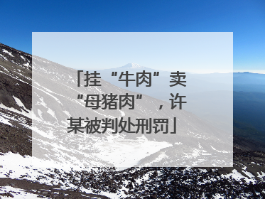 挂“牛肉”卖“母猪肉”，许某被判处刑罚