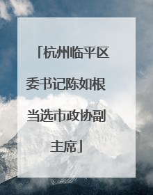 杭州临平区委书记陈如根当选市政协副主席