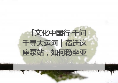 文化中国行·千问千寻大运河｜宿迁这座泵站，如何稳坐亚洲第一宝座？